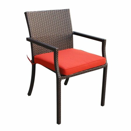 SEATSOLUTIONS Cafe Curved Stacking Chairs Cushion, Brick Red SE3009355